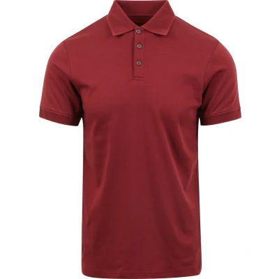 Afbeelding van Suitable Liquid Polo Bordeaux maat XL heren met Slim fit Pasvorm Katoen Herenkleding Poloshirt