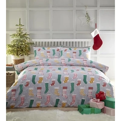 Afbeelding van Kerst dekbedovertrek Christmas Stockings Lits Jumeaux met 2 x kussensloop