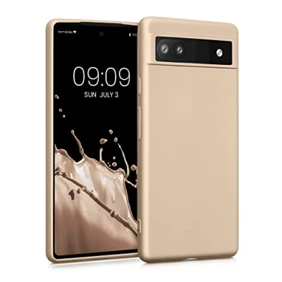 Afbeelding van kwmobile telefoonhoesje geschikt voor Google Pixel 6a Hoesje smartphone Back cover in metallic goud