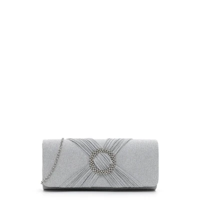 Afbeelding van Tamaris Amalia Brooch Clutch, Dames, Maat: One Size, Silver 830