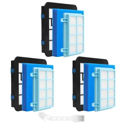 Afbeelding van Inwee 3 stofzuigerfilters voor Philips PowerPro Compact, Active, City &amp; Power Cyclone, reservefilterset FC8010/01, FC9334, FC9550, stofzuiger FC9331/09, FC9332/09, 1 schoonmaakborstel