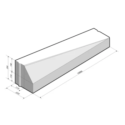 Afbeelding van Kijlstra Inritverloopband RWS 11,5/22,5x250 Links (DR) Grijs Onderdeel van een inritconstructie