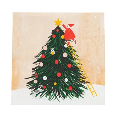 Afbeelding van Kerstservetten met kerstboom servetten Talking Tables
