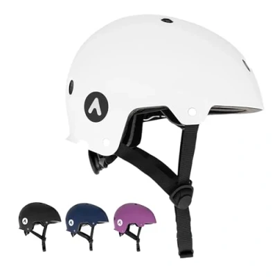 Afbeelding van ATTABO Skatehelm en scooterhelm, maat L, skaterhelm, fietshelm, MTB helm met harde schaal van ABS kunststof, verstelbare skateboardhelm voor fiets, scooter, inline skate helm, heren dames