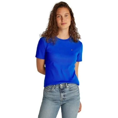 Afbeelding van TOMMY HILFIGER Dames SLIM CODY C NK SS WW0WW40587, Blauw, XS, Blauw (Noble Blue), XS