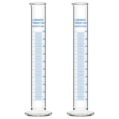 Afbeelding van Labasics 2 Pack 100 ml Borosilicaat Glas Maatcilinder Gegradueerde Cilinder