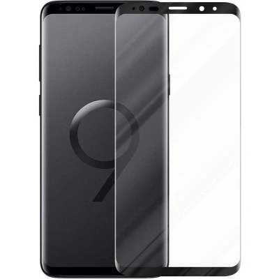 Afbeelding van Cadorabo Volledig scherm pantserfolie geschikt voor Samsung Galaxy S9 PLUS in TRANSPARANT met ZWART Gehard (Tempered) display beschermglas 9H hardheid 3D Touch (RETAIL PACKAGING)