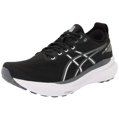 Afbeelding van Asics Gelkayano WIDE Stabiliteit hardloopschoenen, Heren, Maat: 43.5, Black white Mesh