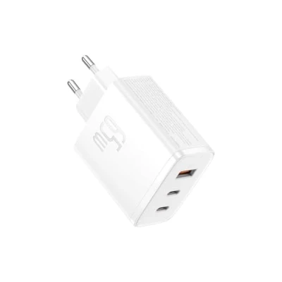 Afbeelding van Baseus USB C oplader, 65 W voeding, 3 poorts PD oplader met PPS, GaN snellader, compatibel MacBook Pro/Air, iPhone 15/14/13/12 serie, iPad Pro, Galaxy S23 Ultra, S23+, S23, S22