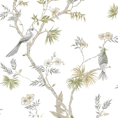 Afbeelding van Noordwand Secret Garden G78492 Grijs Wit Groen