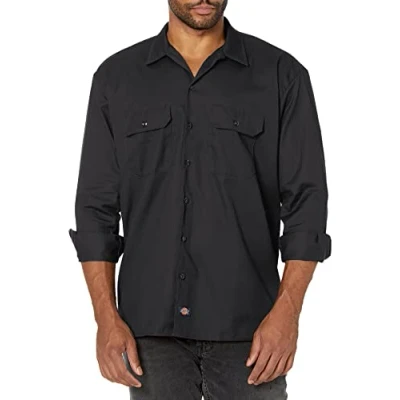 Afbeelding van Dickies Mannen met lange mouwen en normale pasvorm casual overhemd, Black, S