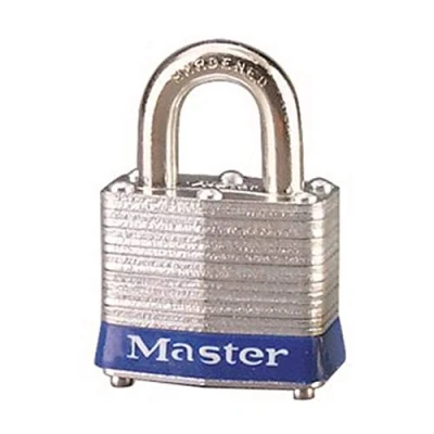 Afbeelding van Master Lock 3BLU Gelamineerd Staal Lockout Tagout Veiligheidshangslot met Sleutel, Blauw
