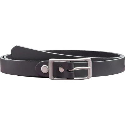 Afbeelding van Grijze 2 cm brede leren riem, maat 95. Voor taillemaat 90 100