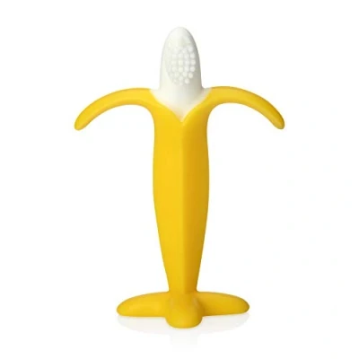 Afbeelding van Nuby Bijtspeelgoed in de vorm van een banaan siliconen 3 plus maanden