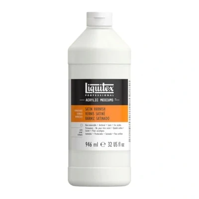 Afbeelding van Liquitex 8232 zijdematte vernis, beschermt tegen omgevingsinvloeden, behoudt de glans en helderheid van acrylverf 946ml fles, Satijn