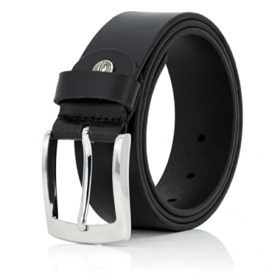 Afbeelding van LINDENMANN volbuffel 4mm echt lederen riem heren/volledig heren, jeansriem XXL, zwart