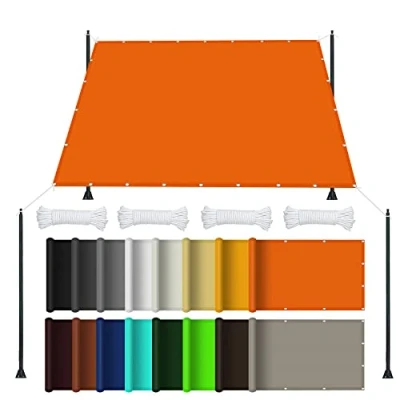 Afbeelding van Zonnescherm Zeil Waterdicht Vierkant 1.7 x 2.4 m 98% Uv blokkering Tuin Patio voor Buiten Achtertuin, Oranje