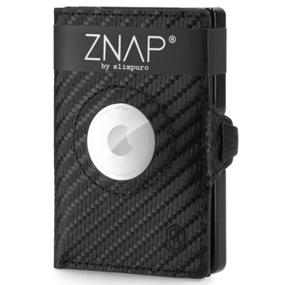 Afbeelding van Airtag Wallet Portemonnee, Portefeuille, Geldclip, Kaartenhouder 12 Kaarten, Carbon