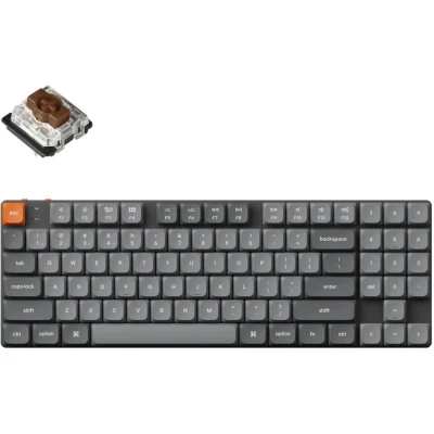 Afbeelding van Keychron K13 Max Low Profile Draadloos RGB Mechanisch Toetsenbord, Bluetooth/2.4 GHz/USB, QMK/VIA Programmeerbaar, TKL Toetsenbord Gateron Brown Hot Swappable, Compatibel met Mac Windows Linux