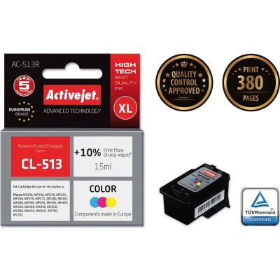 Afbeelding van Activejet AC 513R inktcartridge (vervanging voor Canon CL 513; Premium; 15 ml; kleur)