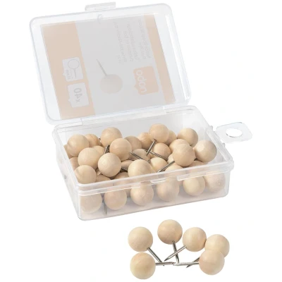 Afbeelding van Nobo Houten Punaises voor Memobord 40 stuks