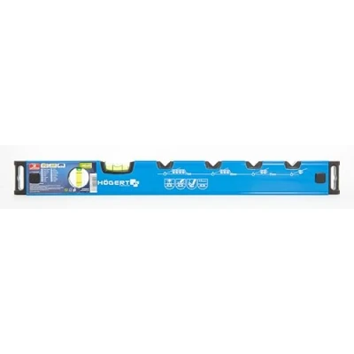 Afbeelding van Högert Technik, Waterpas voor elektriciens 480 mm, libelle: 90 en 180, nauwkeurigheid: 0,5 mm/m, aluminium profiel 1,6 blauw