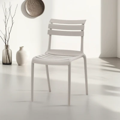 Afbeelding van DS4U Liam terrasstoel beige Kunststof