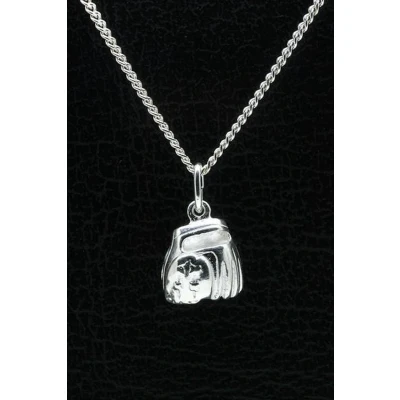 Afbeelding van Zilveren Honkbalhandschoen ketting hanger middel