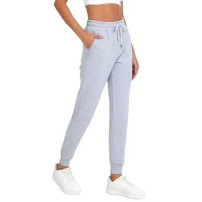 Afbeelding van COMEOR Joggingbroek voor dames, katoenen sportbroek, lange warme trainingsbroek, vrijetijdsbroek, sweatpants met normale pasvorm fitness, yoga, vrije tijd, grijs, XL