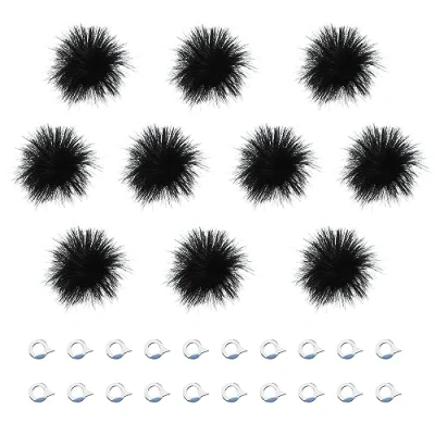 Afbeelding van Create idea 10 STKS Mini Microfoon Harige Voorruit Camera Mic Wind Muff Cover Filter Voor Buitenbenodigdheden Zwart