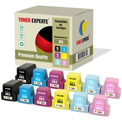 Afbeelding van TONER EXPERTE® Set van 12 Inktpatronen Compatibel met 363 voor Photosmart C5180, C6150, C6180, C6280, C7180, C7280, C8180, 3110, 3210, 3310, 8250, D6160, D7160, D7260, D7460, 3210xi