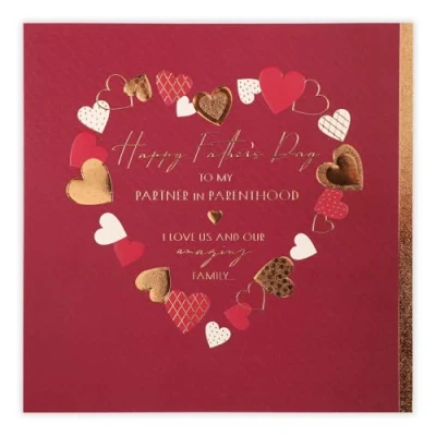 Afbeelding van Clintons: Traditionele Vaderdag Card Partner, hart in een kaart. Aan mijn partner Ouderschap Kaart, kaart voor 159 x 159, Multi Colour, 1165784