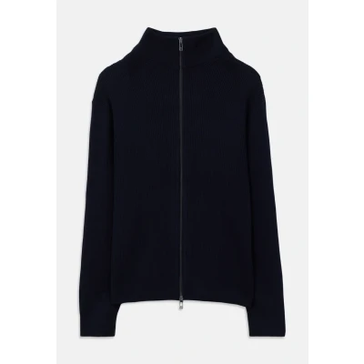 Afbeelding van Armani heren Ribgebreid vest in scheerwolblend de kleur Donkerblauw, maat: L