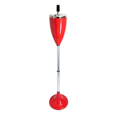 Afbeelding van Staande asbak van 70 cm, in hoogte verstelbaar met standaard, voor binnen en buiten, rood