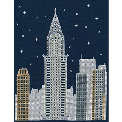 Afbeelding van DMC New York by Night Kit, inclusief Aida stof, naald, gevlochten katoenen draden en instructies