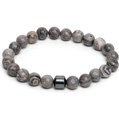 Afbeelding van Zentana Balans Armband Jaspis Spotted Antraciet Moed