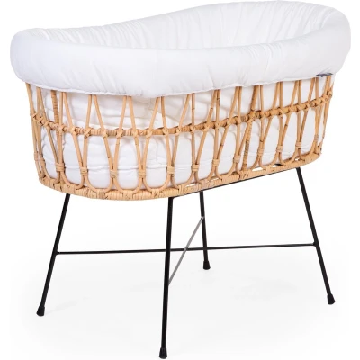 Afbeelding van Childhome Collections Rattan Wieg Metalen Poten Incl. Matras &amp; Bekleding