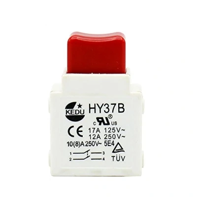 Afbeelding van KEDU HY37B 250 V 12 A elektrisch gereedschap activeren schakelaar voor grasmaaiers tuingereedschap handgemaakt omgekeerde slot CE TUV 2 stuks (HY37B)