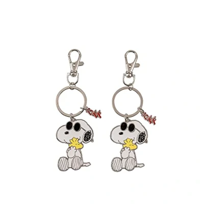 Afbeelding van Peers Hardy Pinda&#039;s Snoopy Wit, Geel en Zilver BFF Sleutelhanger Set, Zwart &amp; Eén maat