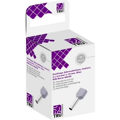 Afbeelding van TRU COMPONENTS T1906C157 Dubbele adereindhulzen 4 mm² Deels geïsoleerd Grijs 50 stuk(s)