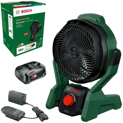 Afbeelding van Bosch Accuventilator UniversalFan 18V 1000 (1x 2,0Ah accu 18 volt systeem; voor doe het zelvers, camping en meer; luchtvolumestroom: 1.000 m3/h; in doos) testscore: zeer goed (magazijn: zelf is de