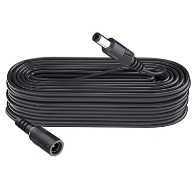 Afbeelding van DC Power verlengkabel, 10 m, stekker 5,5 mm x 2,1 mm, ondersteunt 5 V, 6 9 12 24 voor beveiligingscamera&#039;s, DVR, routers, printers, ledstrip, zwart