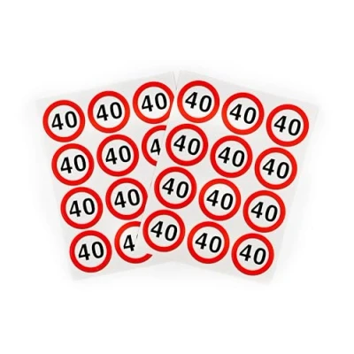 Afbeelding van Verjaardagsdecoratie sticker 40e verjaardag decoratie man vrouwen mannen tafeldecoratie