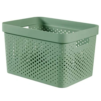 Afbeelding van Curver Infinity Dots Opbergbox 17L Groen 100% Recycled