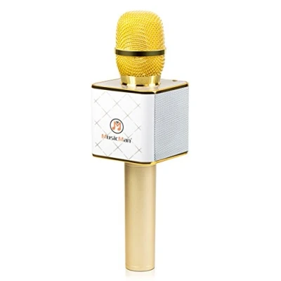 Afbeelding van Technaxx BT X31 Karaoke microfoon en stereo Bluetooth luidspreker Goud, Wit