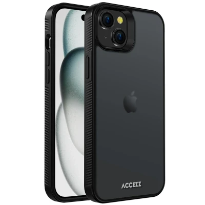 Afbeelding van Apple iPhone 15 Plus Hoesje Kunststof Accezz Hardcase/Backcover Zwart Telefoonhoesje Shockproof/Valbescherming