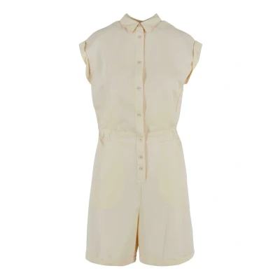 Afbeelding van Urban Classics Twill Jumpsuit, Dames, Maat: 4XL, Whitesand