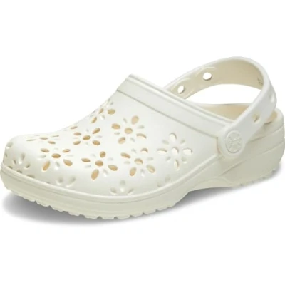 Afbeelding van Crocs uniseks kind Classic Floral Cut Out Clog K Klomp, Chalk, 30/31 EU