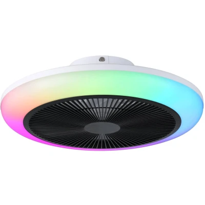 Afbeelding van EGLO Sayulita 1 Plafondlamp met ventilator 46 cm RGB en Instelbaar wit licht DC energy saving Zwart/Wit Dimbaar 3 Standen