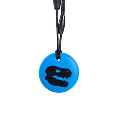 Afbeelding van Zintuiglijke kauwketting, kauwspeelgoed voor autistische kinderen, sensorische kauwkettingen kinderen met tandjes, ADHD, autisme, bijtbehoeften, siliconen kauwketting jongens en meisjes